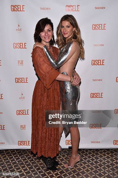 Anne Nelson and Gisele Bundchen attend the Gisele Bundchen Spring Fling book launch on April 30, 2016 in New York City.