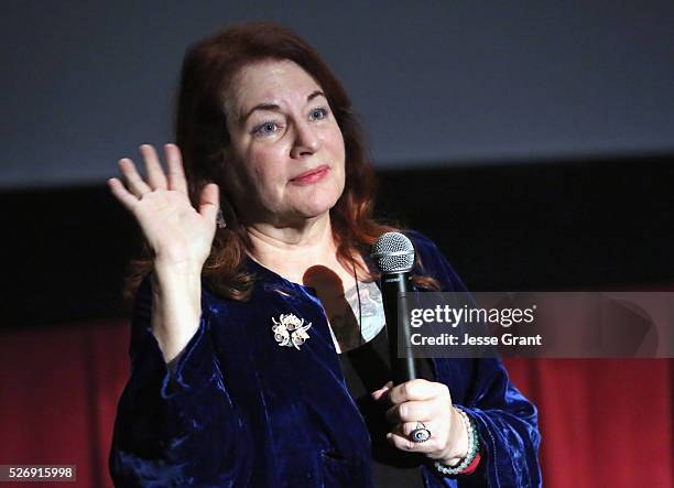 Writer/director Allison Anders speaks onstage at 'All That Heaven Allows' screening during day 4 of the TCM Classic Film Festival 2016 on May 1, 2016...