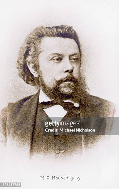 The Russian nationalist composer Modest Petrovich Mussorgsky .