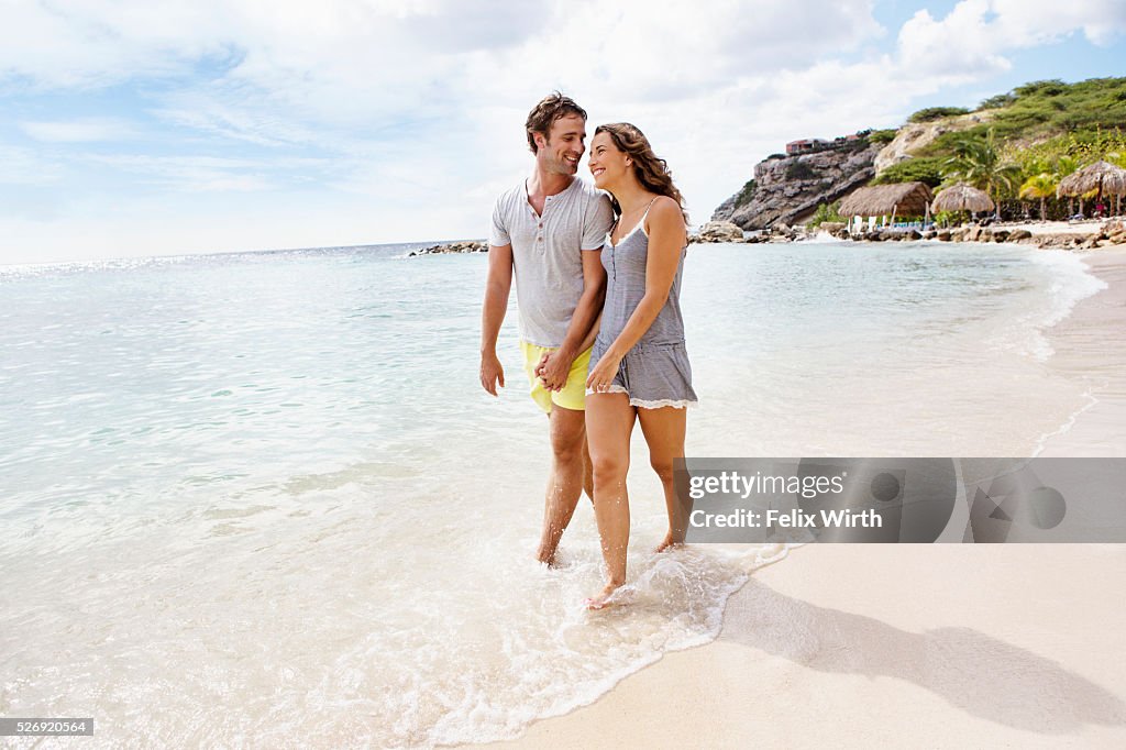 Couple on beach on summer day