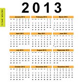 2013 Calendar vector