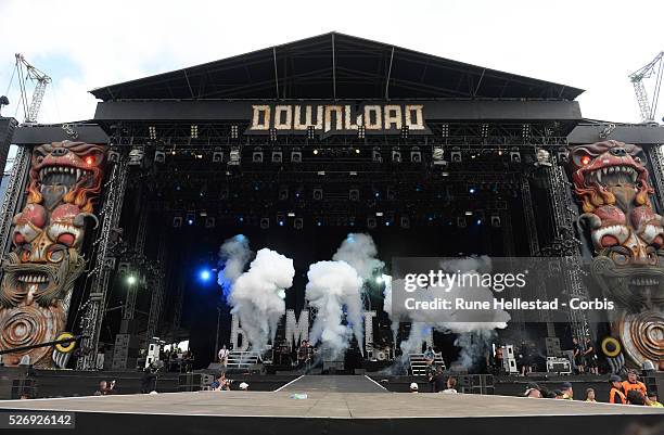 Bring Me The Horizon perform at the "Download Festival" in Donington.