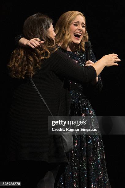 Adele performs at Telenor Arena on May 1, 2016 in Oslo, Norway.