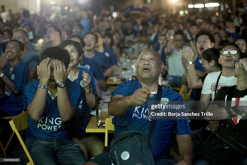 Leicester City Fans Watch Their Team at the King Power Hotel