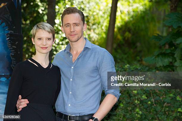 Italy- Mia Wasikowska e Tom Hiddleston at the " Crimson Peak " Rome photocall