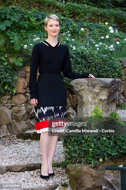 Italy- Mia Wasikowska at the " Crimson Peak " Rome photocall