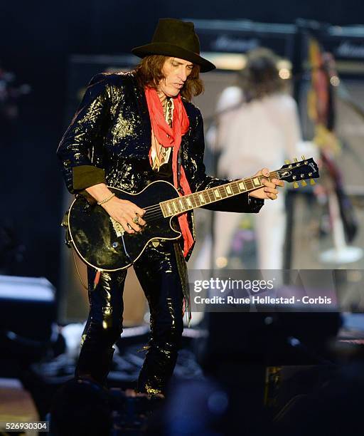 Aerosmith perform at the "Download Festival" in Donington.