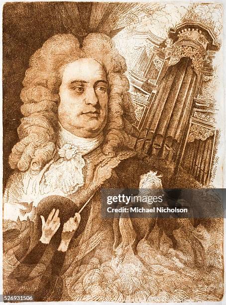 Central European engraving of the composer. George Frideric Handel