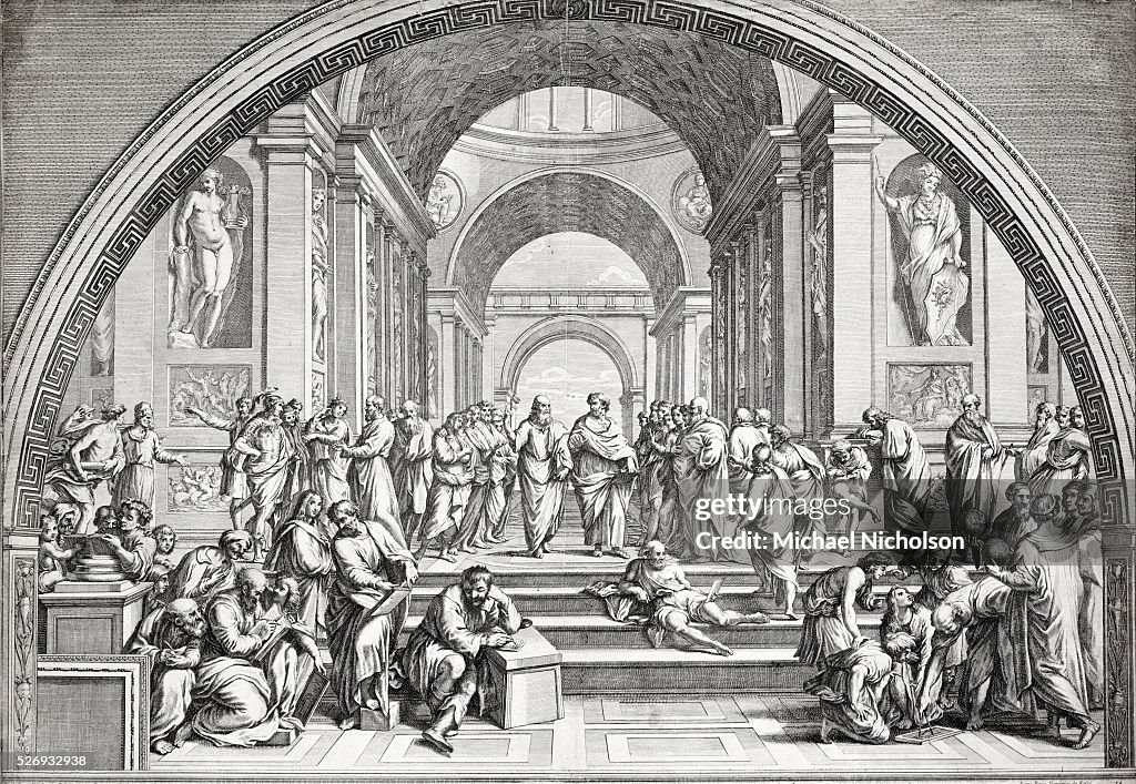 18th century engraving of Raphael's School of Athens