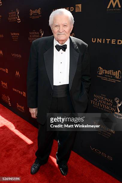 Actor John Aniston arrives at the 43rd Annual Daytime Emmy Awards at the Westin Bonaventure Hotel on May 1, 2016 in Los Angeles, California.