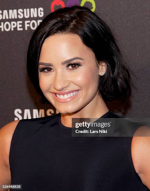 Demi Lovato attends the "Samsung Hope for Children Gala" at the Hammerstein Ballroom in New York City. �� LAN