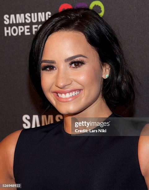 Demi Lovato attends the "Samsung Hope for Children Gala" at the Hammerstein Ballroom in New York City. �� LAN