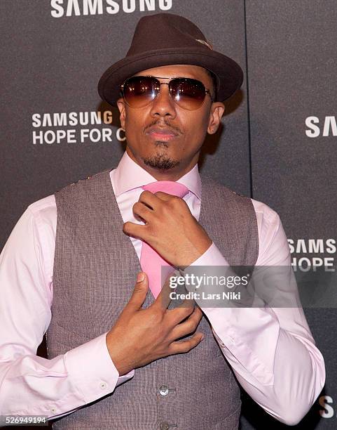 Nick Cannon attends the "Samsung Hope for Children Gala" at the Hammerstein Ballroom in New York City. �� LAN