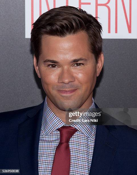 Andrew Rannells attends "The Intern" New York premiere at Ziegfeld Theater in New York City. �� LAN