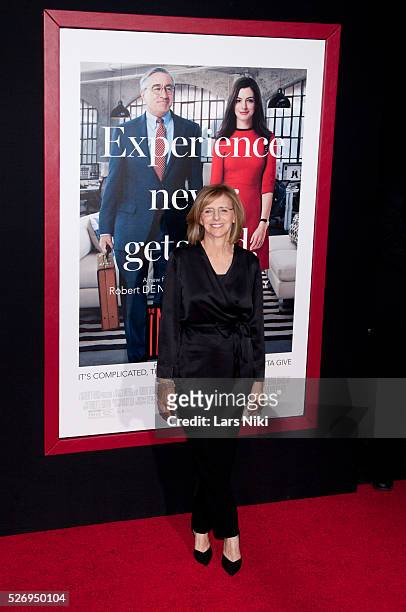 Nancy Meyers attends "The Intern" New York premiere at Ziegfeld Theater in New York City. �� LAN