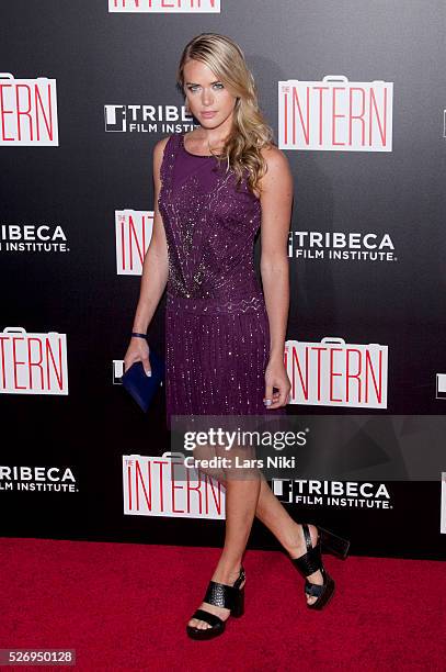 Theodora Woolley attends "The Intern" New York premiere at Ziegfeld Theater in New York City. �� LAN