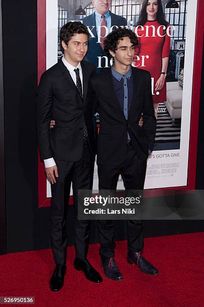 Nat Wolff and Alex Wolff attend "The Intern" New York premiere at Ziegfeld Theater in New York City. �� LAN