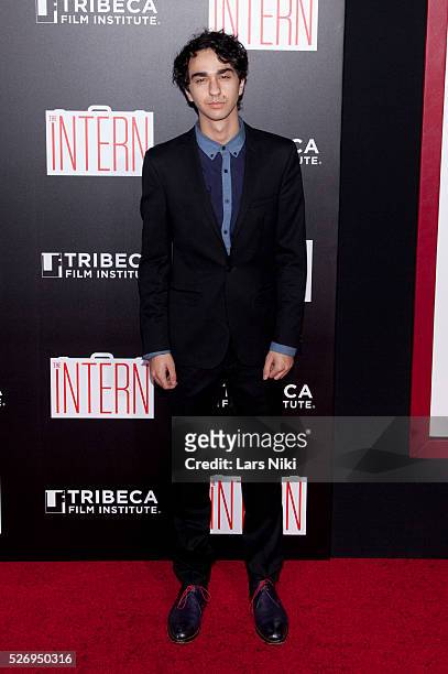 Alex Wolff attends "The Intern" New York premiere at Ziegfeld Theater in New York City. �� LAN