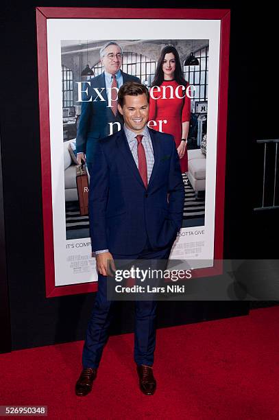 Andrew Rannells attends "The Intern" New York premiere at Ziegfeld Theater in New York City. �� LAN