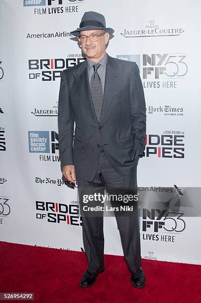 Tom Hanks attends the "Bridge of Spies" world premiere at Alice Tully Hall in New York City. �� LAN