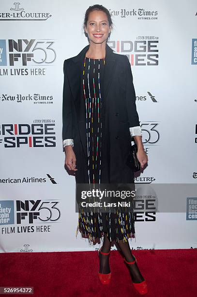 Christy Turlington Burns attends the "Bridge of Spies" world premiere at Alice Tully Hall in New York City. �� LAN