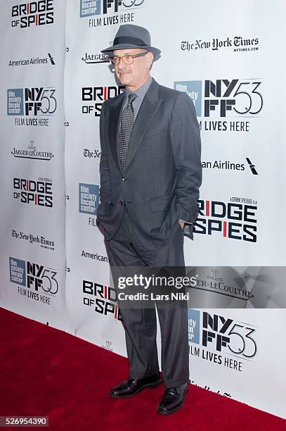 Tom Hanks attends the "Bridge of Spies" world premiere at Alice Tully Hall in New York City. �� LAN