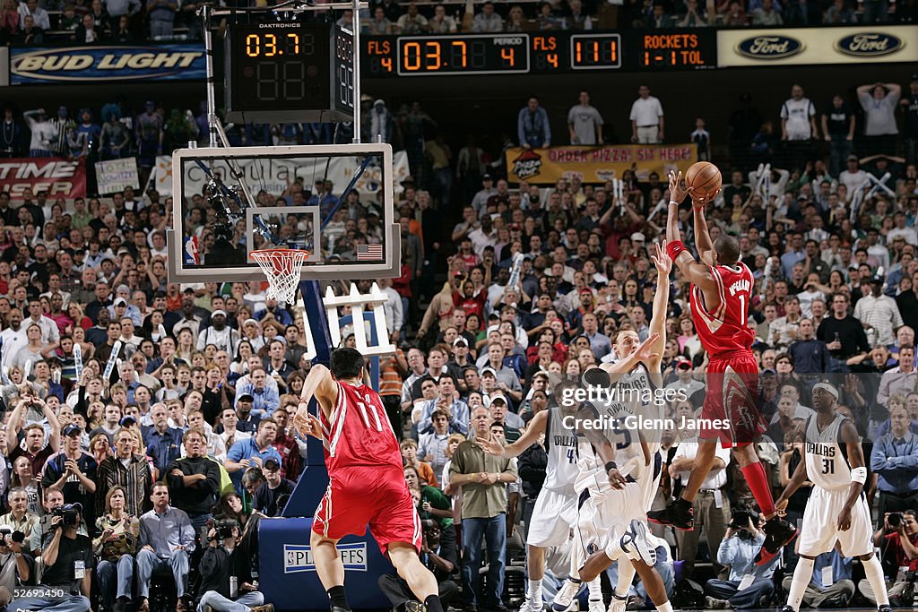 T Mac Rockets Tracy McGrady of the Houston Rockets shoots the winning shot against ...