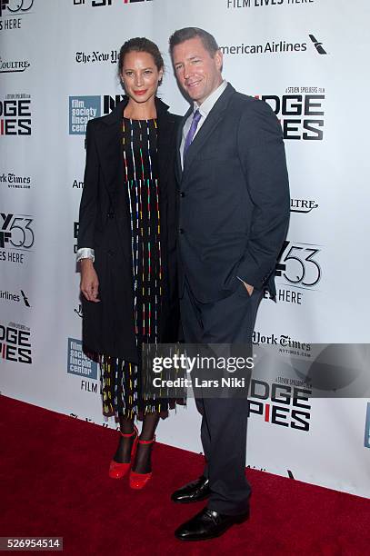 Christy Turlington Burns and Edward Burns attend the "Bridge of Spies" world premiere at Alice Tully Hall in New York City. �� LAN