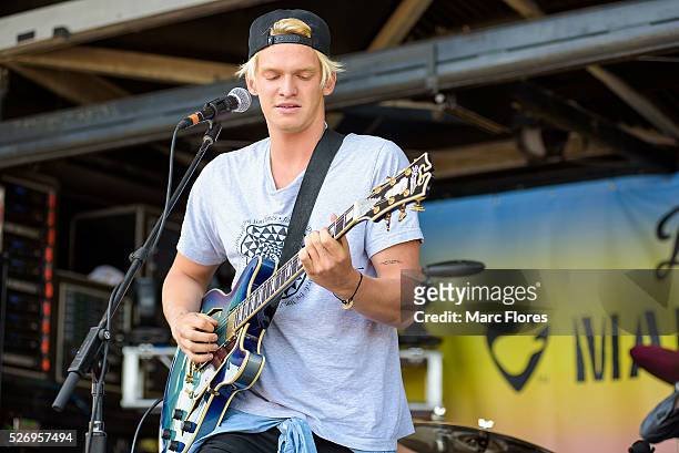 Cody Simpson performs on stage at Malibu Guitar Festival at Malibu Village on April 30, 2016 in Malibu, California.