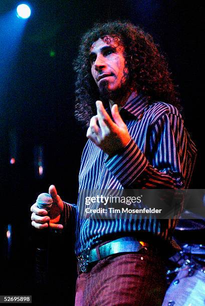 Serj Tankian and System of a Down perform in support of the bands "Mezmerize" release at The Fillmore on April 25, 2005 in San Francisco, California.