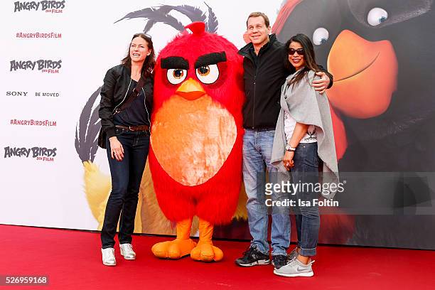Nina Kronjaeger, Thomas Heinze and his wife Jackie Brown attend the Berlin premiere of the film 'Angry Birds - Der Film' at CineStar on May 1, 2016...