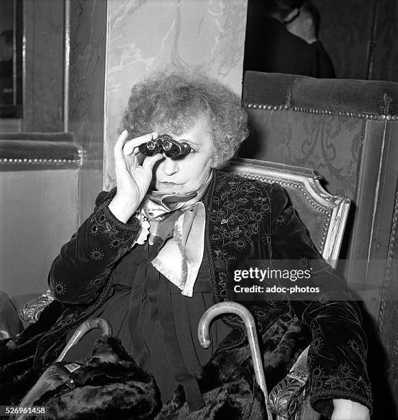 Sidonie-Gabrielle Colette, called Colette , French novelist born in Saint-Sauveur-en-Puisaye . At the theatre. In 1949.