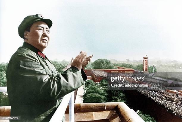 Mao Zedong , Chinese statesman . Ca. 1950. Coloured photograph.