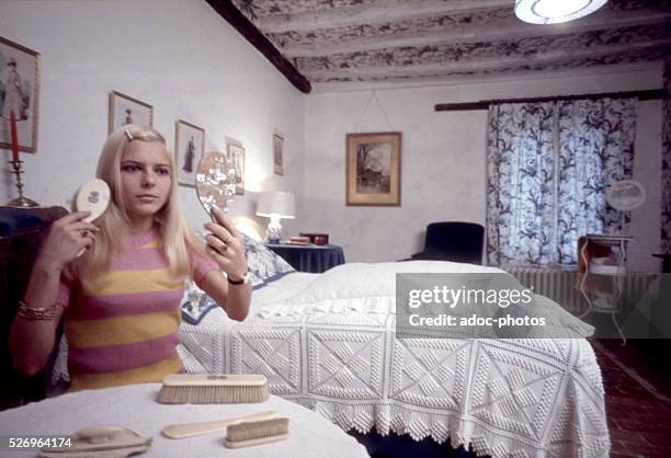 Isabelle Genevieve Marie Anne Gall , called France Gall, French singer born in Paris . Ca. 1970.