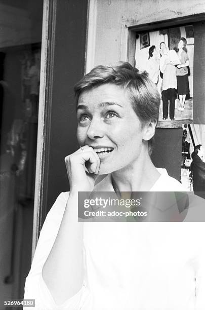 Paulette Riva , called Emmanuelle Riva, French actress born in Chenim��nil . Ca. 1955.