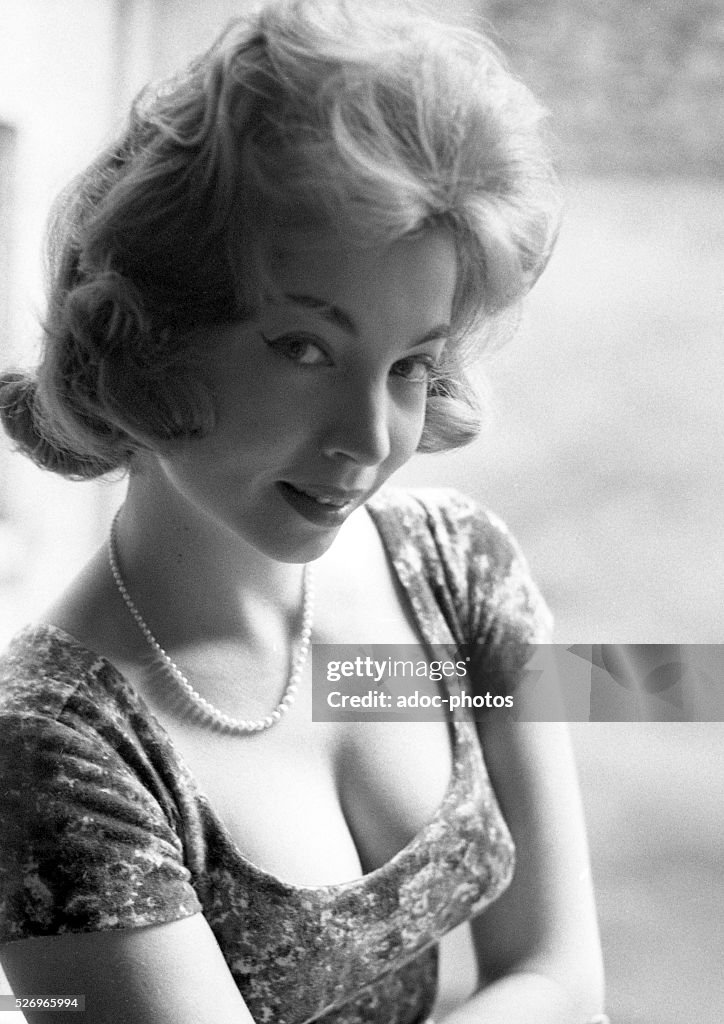 Paule Urbain (1935-), called Patricia Karim, Belgian actress born in Spa (Belgium). Ca. 1960.