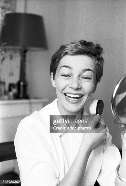 Paulette Riva , called Emmanuelle Riva, French actress born in Chenim��nil . Ca. 1955.