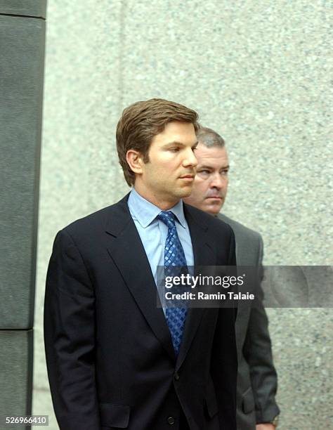 Martha Stewart's stockbroker Peter Bacanovic arrives at the United States District Court in Lower Manhattan. US District Judge Miriam Goldman...