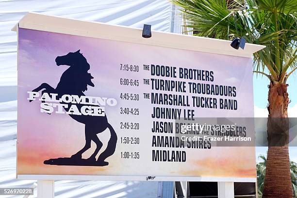 The Palomino stage lineup is seen during 2016 Stagecoach California's Country Music Festival at Empire Polo Club on May 01, 2016 in Indio, California.