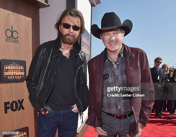 Singers Ronnie Dunn and Kix Brooks of Brooks & Dunn attend the 2016 American Country Countdown Awards at The Forum on May 1, 2016 in Inglewood,...