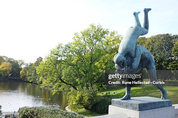 Sculptures by Gustav Vigeland displayed in The Vigeland Park in Oslo.