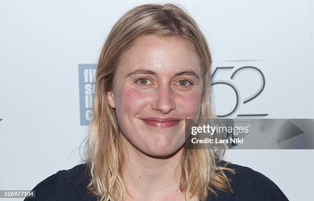 Greta Gerwig attends the "Heaven Knows What" premiere during the 52nd New York Film Festival at Alice Tully Hall in New York City. �� LAN