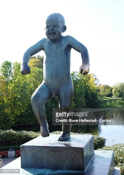 Sculptures by Gustav Vigeland displayed in The Vigeland Park in Oslo.