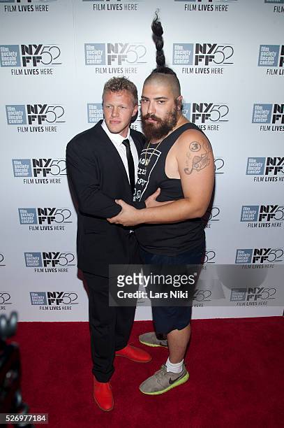 Sebastian Bear-McClard and Josh Ostrovsky attend the "Heaven Knows What" premiere during the 52nd New York Film Festival at Alice Tully Hall in New...