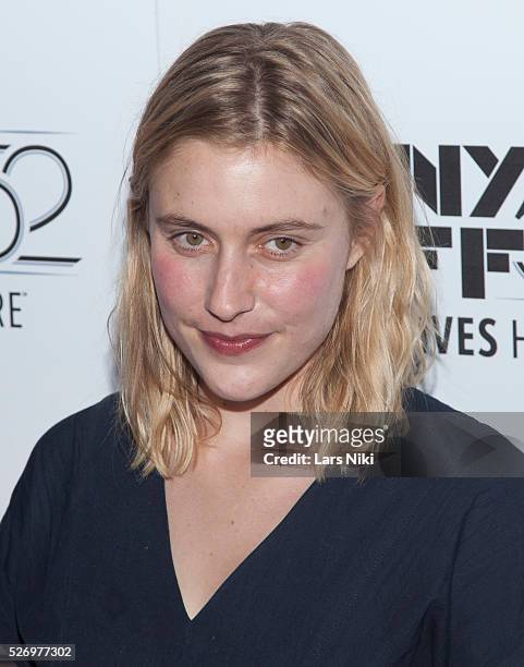 Greta Gerwig attends the "Heaven Knows What" premiere during the 52nd New York Film Festival at Alice Tully Hall in New York City. �� LAN