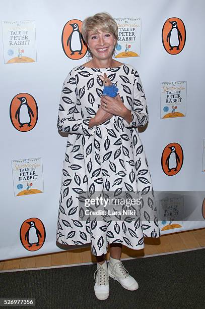 Emma Thompson attends "The Spectacular Tale of Peter Rabbit" book signing at the Tribeca Barnes and Noble in New York City. �� LAN