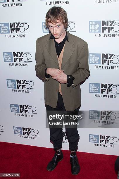 Caleb Landry Jones attends the "Heaven Knows What" premiere during the 52nd New York Film Festival at Alice Tully Hall in New York City. �� LAN