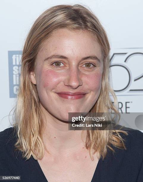 Greta Gerwig attends the "Heaven Knows What" premiere during the 52nd New York Film Festival at Alice Tully Hall in New York City. �� LAN