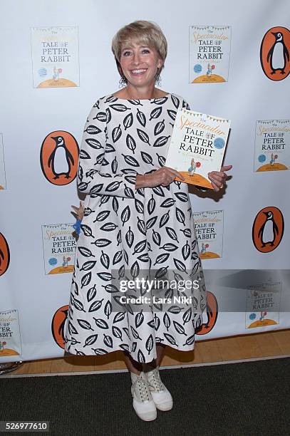 Emma Thompson attends "The Spectacular Tale of Peter Rabbit" book signing at the Tribeca Barnes and Noble in New York City. �� LAN
