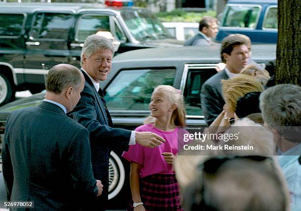 Washington, DC. 5-23-1993 President WIlliam Jefferson Clinton along with First Lady Hillary Rodham Clinton and their daughter Chelsea Clinton at...